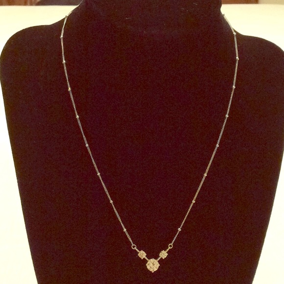 Jewelry - CZ 3-Stone V-Shape Sterling Necklace- 16”